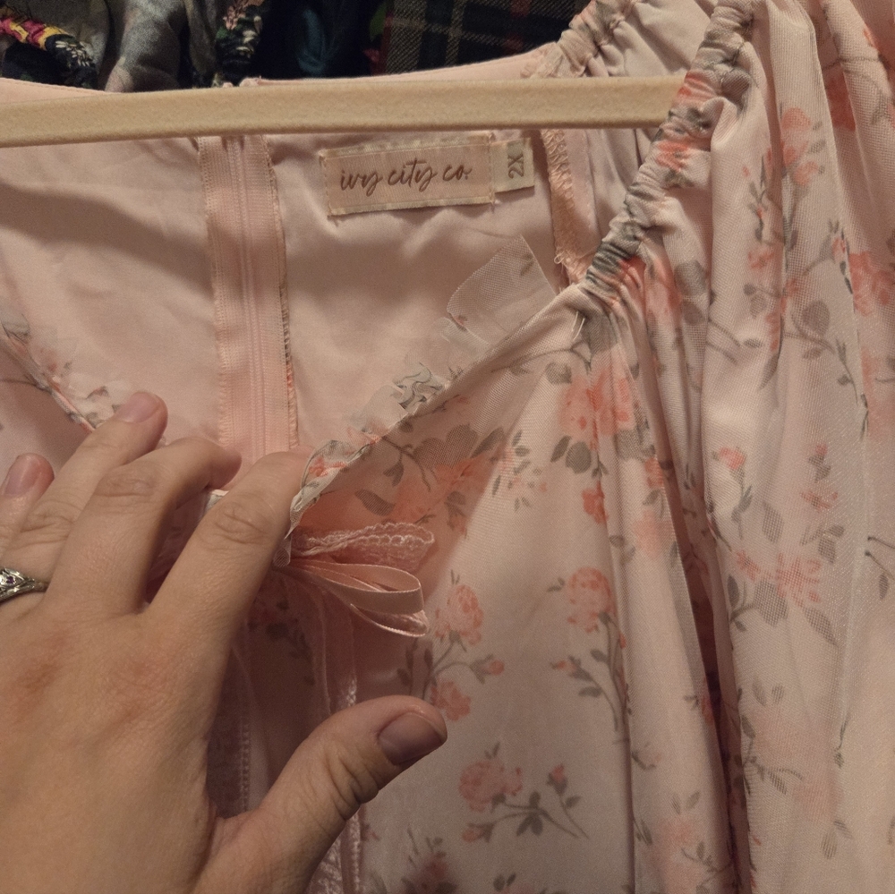 Ivy City Co First Love Dress Mini Pink Floral 2X - Picture 5 of 8